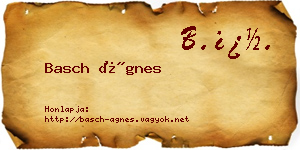 Basch Ágnes névjegykártya